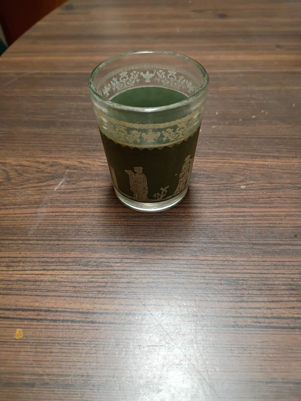 Wedgwood Green and White Glass Tumbler